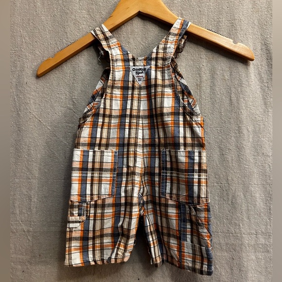 Vintage Osh Kosh B'Gosh Vestbak plaid Logo Overalls Size 18 month - Picture 10 of 10